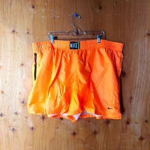Nike Orange Standard Fit Athletic Shorts